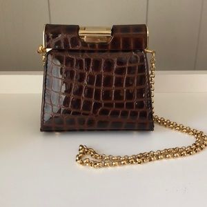 Brown snake skin bag